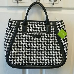 NWT Vera Bradley Black & White Trapeze Tote